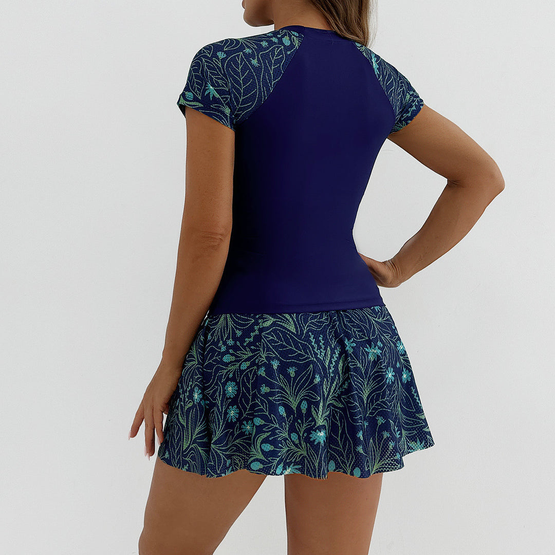 Women's Sporty Swim Set with Fashionable Ruffle Shorts StylebySassy