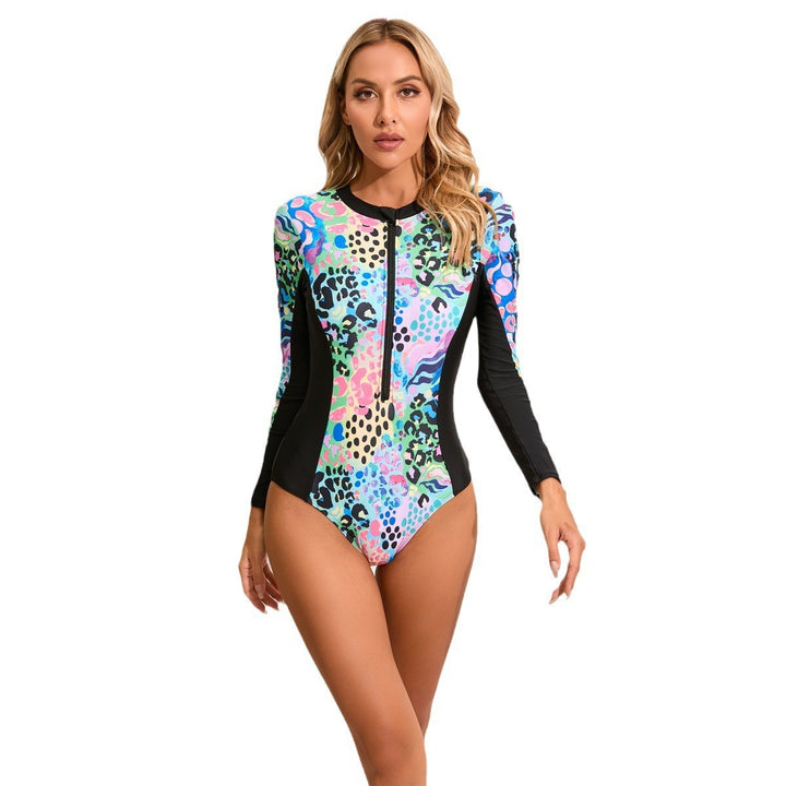 Women's Long Sleeve Swimsuit with Graphic Design StylebySassy
