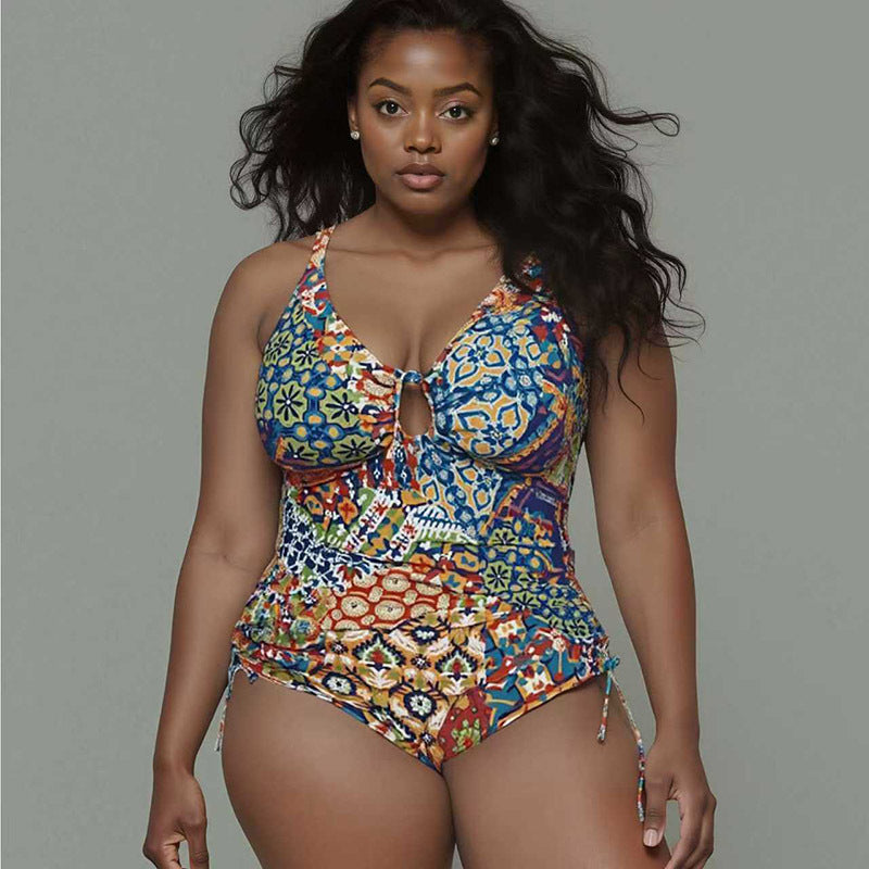 Ladies' one-piece swimsuit with playful floral pattern StylebySassy