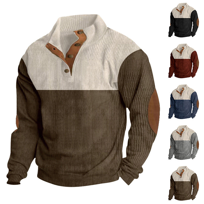Men's nan Troyer knitted sweater with ribbed structure and elbow patches StylebySassy