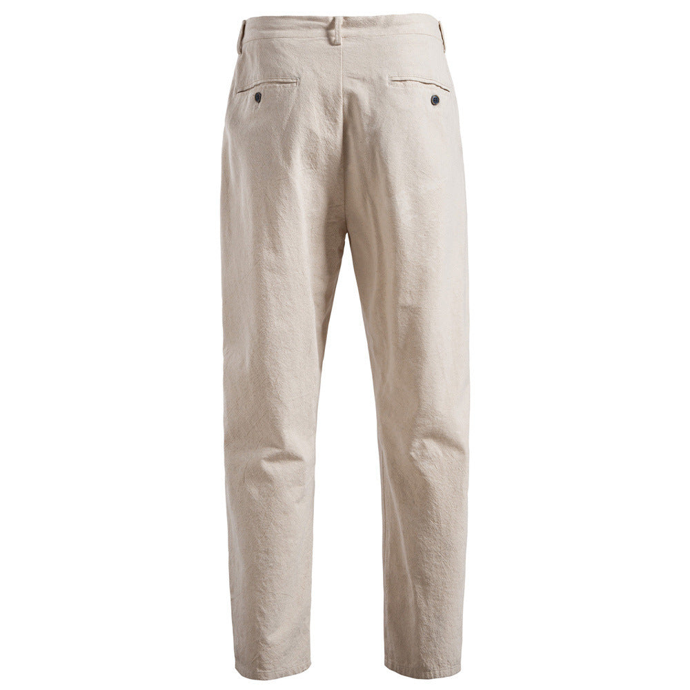 Men's casual pleated trousers with elastic drawstring waistband and tapered leg StylebySassy