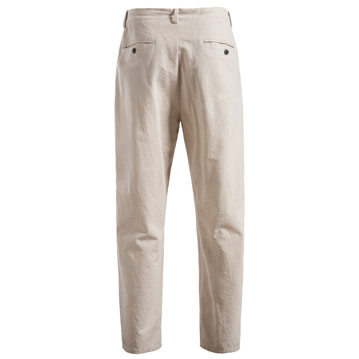 Men's casual pleated trousers with elastic drawstring waistband and tapered leg StylebySassy