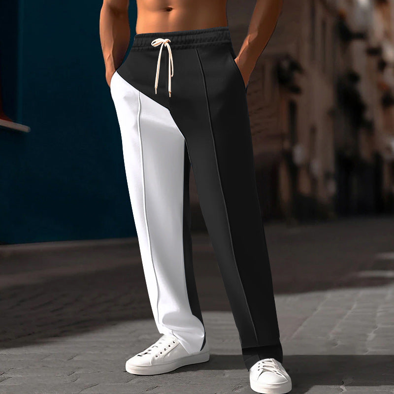 Men's casual jogging pants with asymmetric cut and elastic waistband StylebySassy