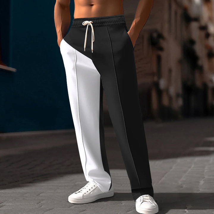 Men's casual jogging pants with asymmetric cut and elastic waistband StylebySassy