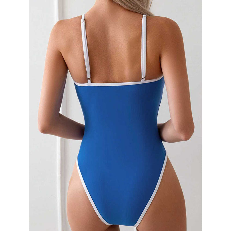 Women's High-Cut Swimsuit with Minimalistic Design and Adjustable Straps StylebySassy