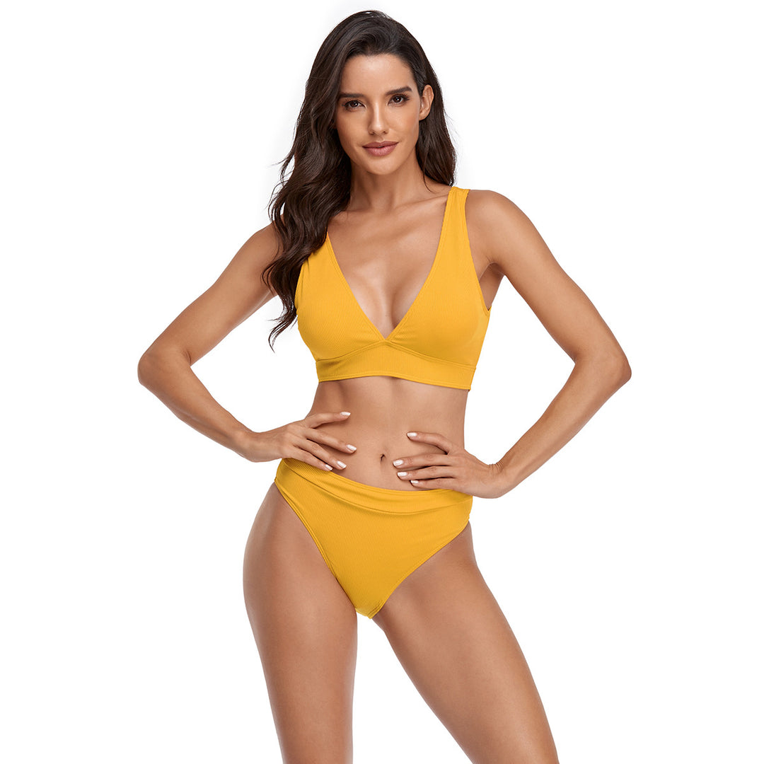 Women's triangle bikini set with fashionable cut and high waist StylebySassy