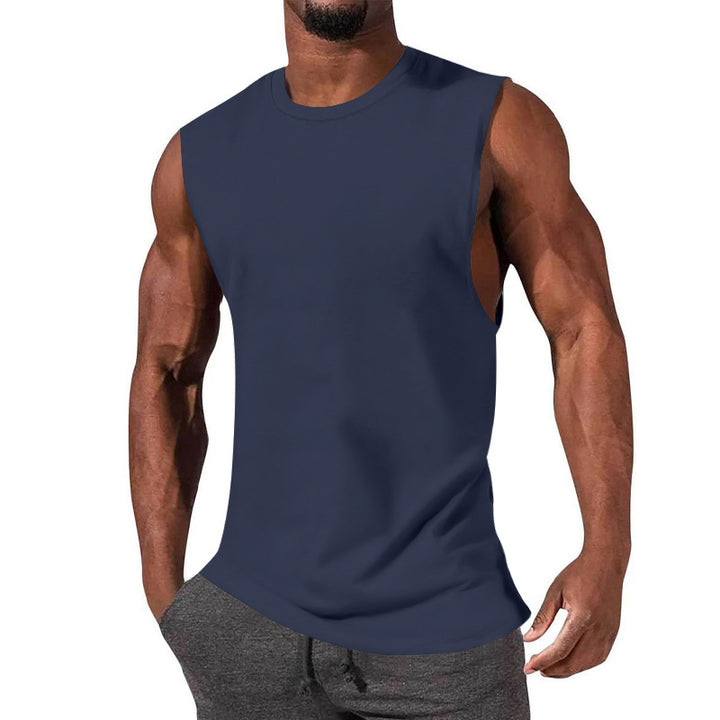 Men's athletic tank top with extra deep arm cut and elastic cotton blend StylebySassy