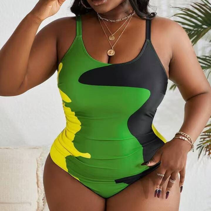 Women's One-Piece Swimsuit with Modern Camouflage Design StylebySassy