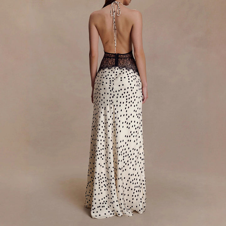 Women Elegant Evening Dress with Lace Insert StylebySassy