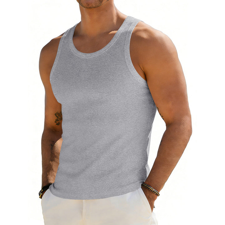 Men's ribbed casual tank top with wide straps and a fitted cut StylebySassy