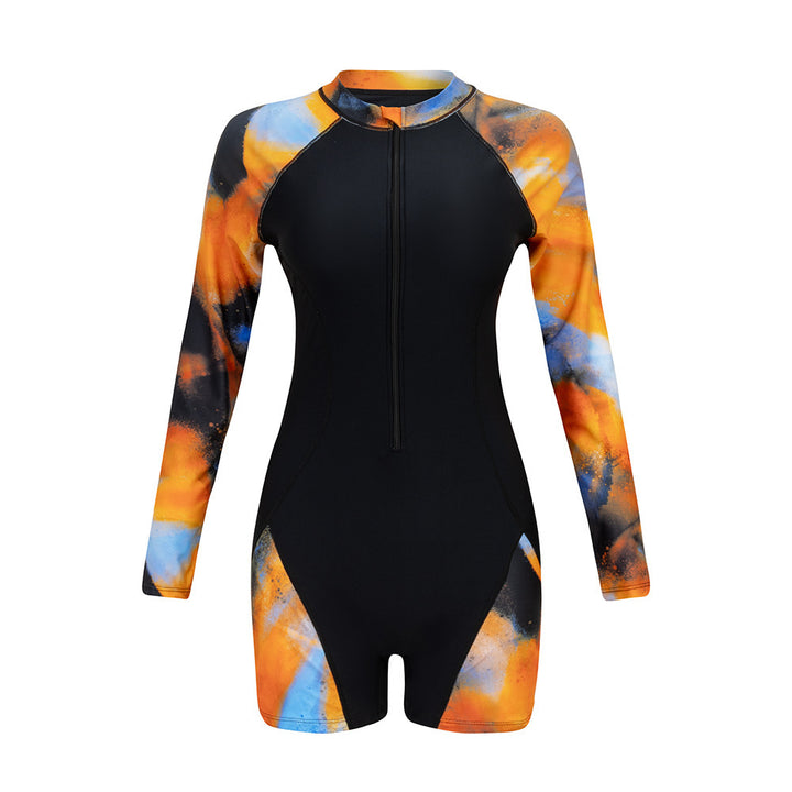 Women's Long Sleeve Surf Suit with Colorful Art Design StylebySassy