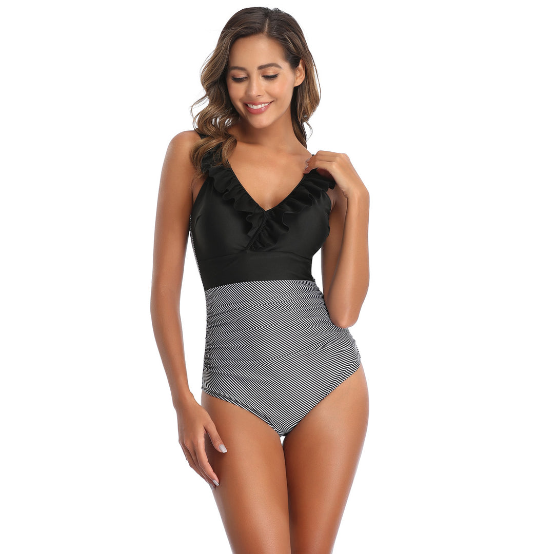 Women One-Piece Swimsuit with Playful Ruffle Design StylebySassy