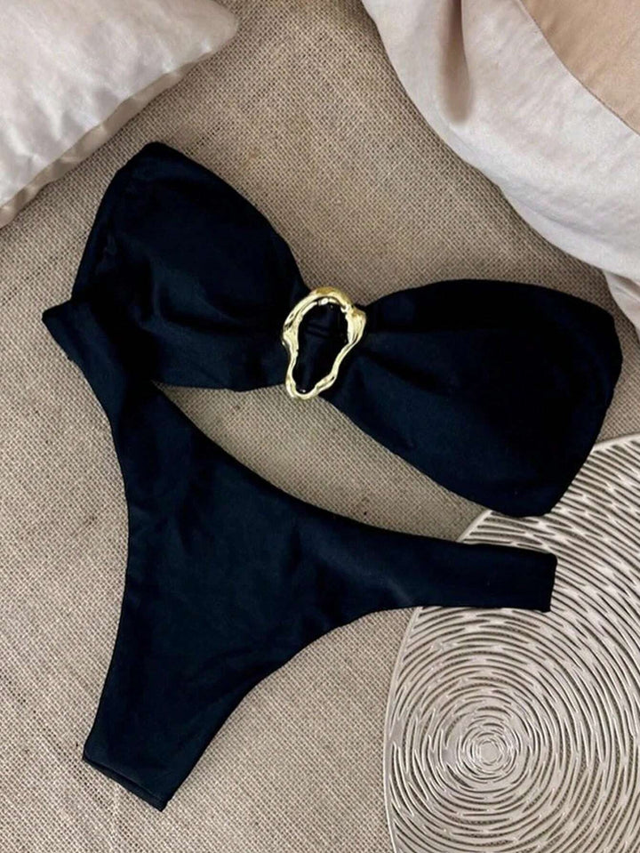 Women's bikini set with elegant bandeau top and stylish bottom StylebySassy
