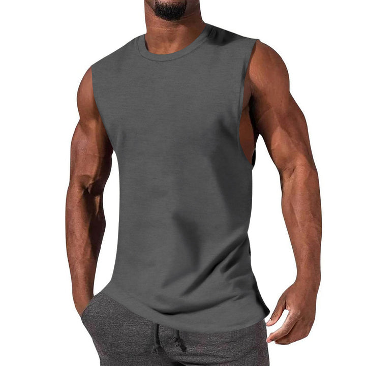 Men's athletic tank top with extra deep arm cut and elastic cotton blend StylebySassy
