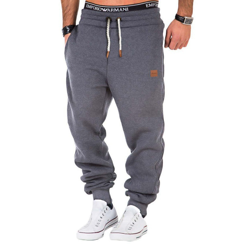 Men's nan Relax pants made of heavy sweat with drawstring and ribbed ankle cuffs StylebySassy