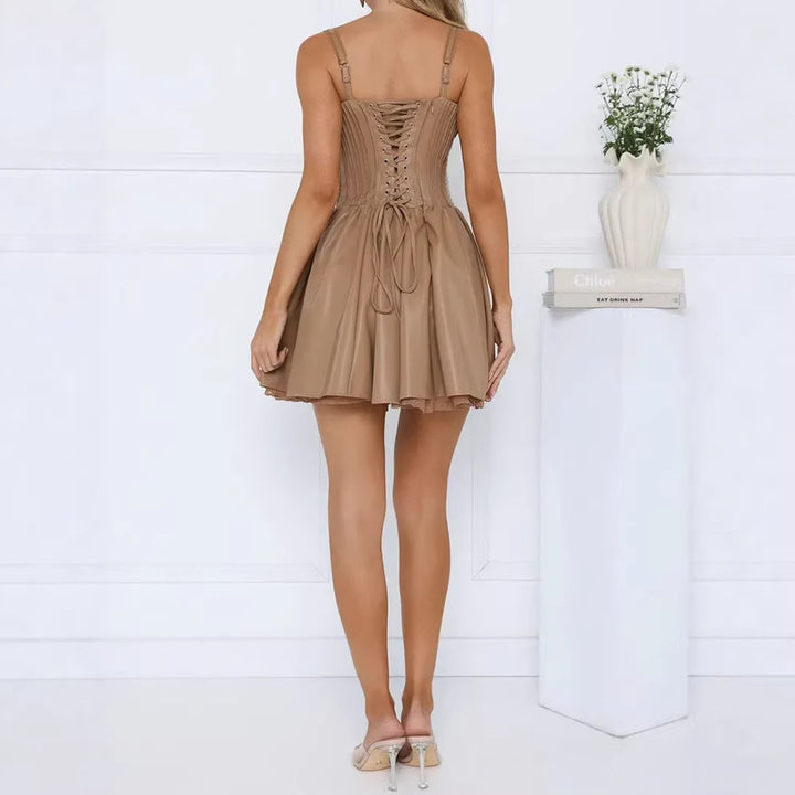 Ladies Playful A-Line Dress with Lace Accents StylebySassy