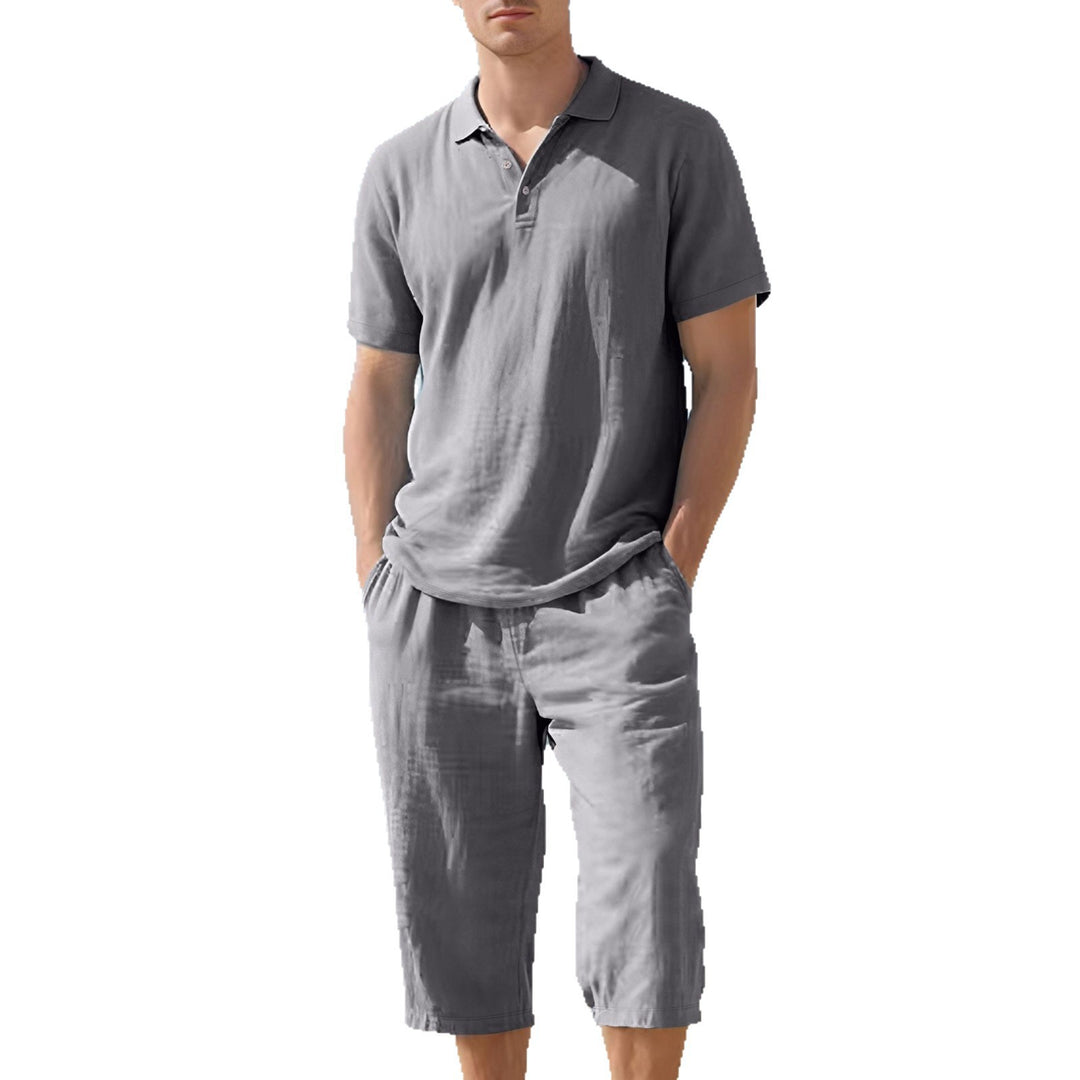 Men's light polo and bermuda set made of silky cotton jersey StylebySassy
