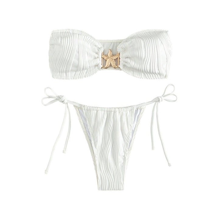 Women’s bandeau bikini with decorative shell closure StylebySassy