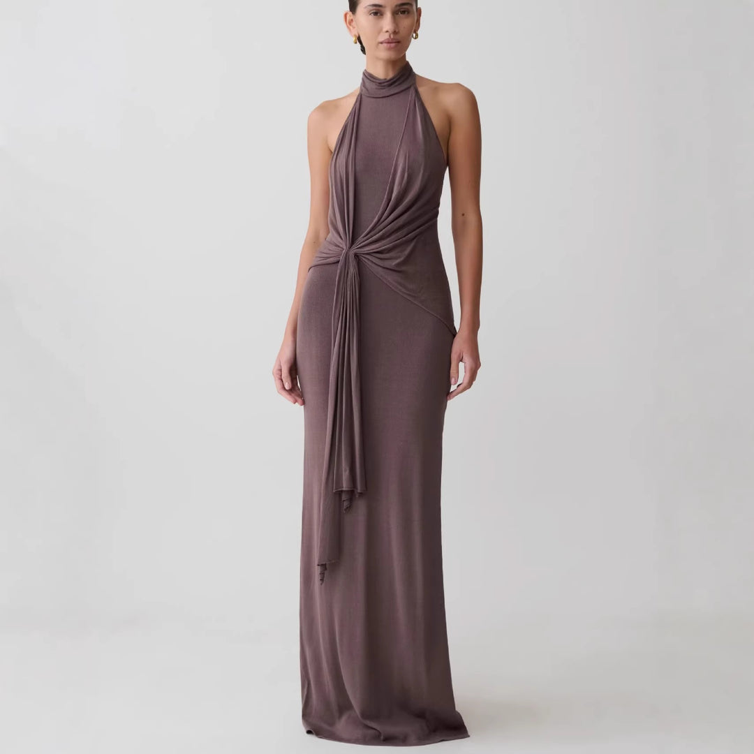 Women Elegant Ankle-Length Wrap Dress with Deep Slit StylebySassy
