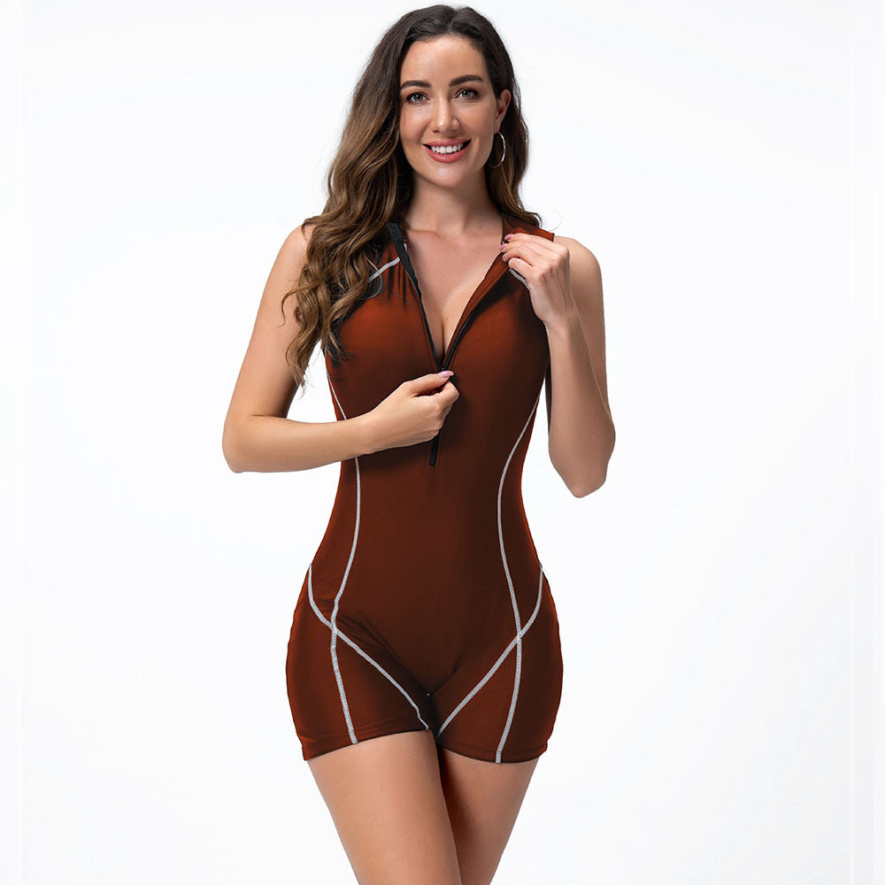 Women's Sporty One-Piece Swimsuit with Short Legs StylebySassy