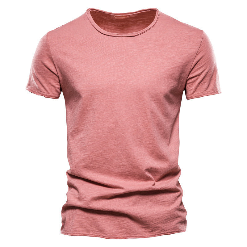 Men's lightweight cotton shirt with round neckline and slim fit StylebySassy