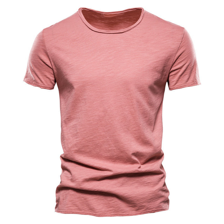 Men's lightweight cotton shirt with round neckline and slim fit StylebySassy