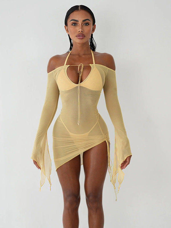 Women's bathrobe with deep neckline and elegant sleeves StylebySassy