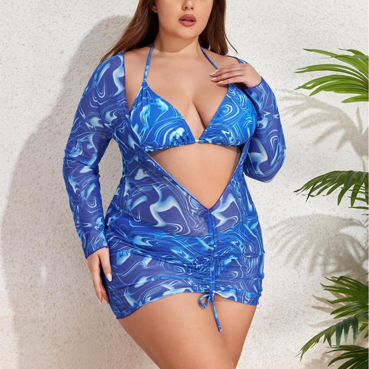 Women's Fashionable Swimsuit with Long Sleeve and Wrap Detail StylebySassy