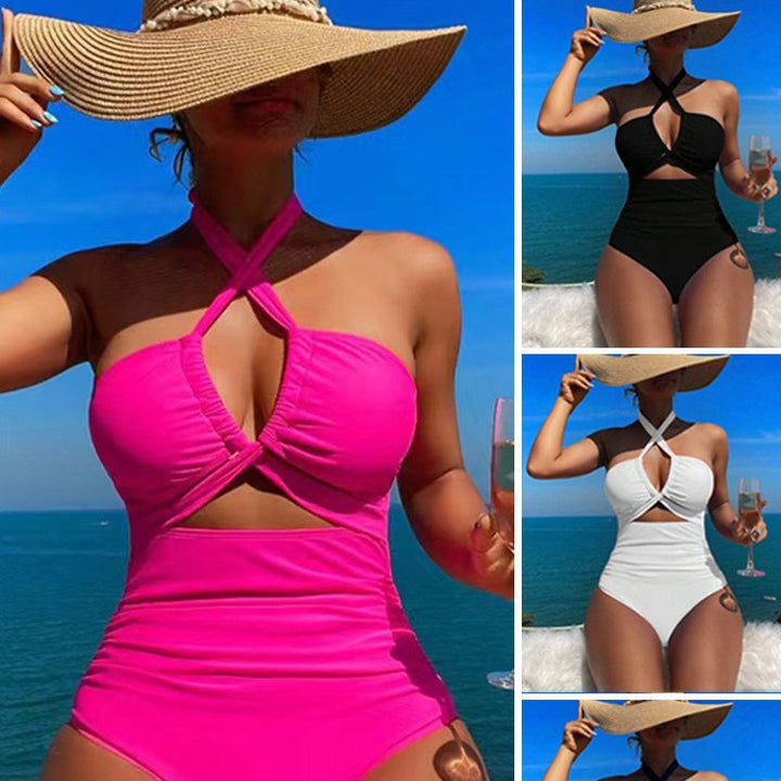 Ladies High-cut Monokini with sophisticated cross-design StylebySassy