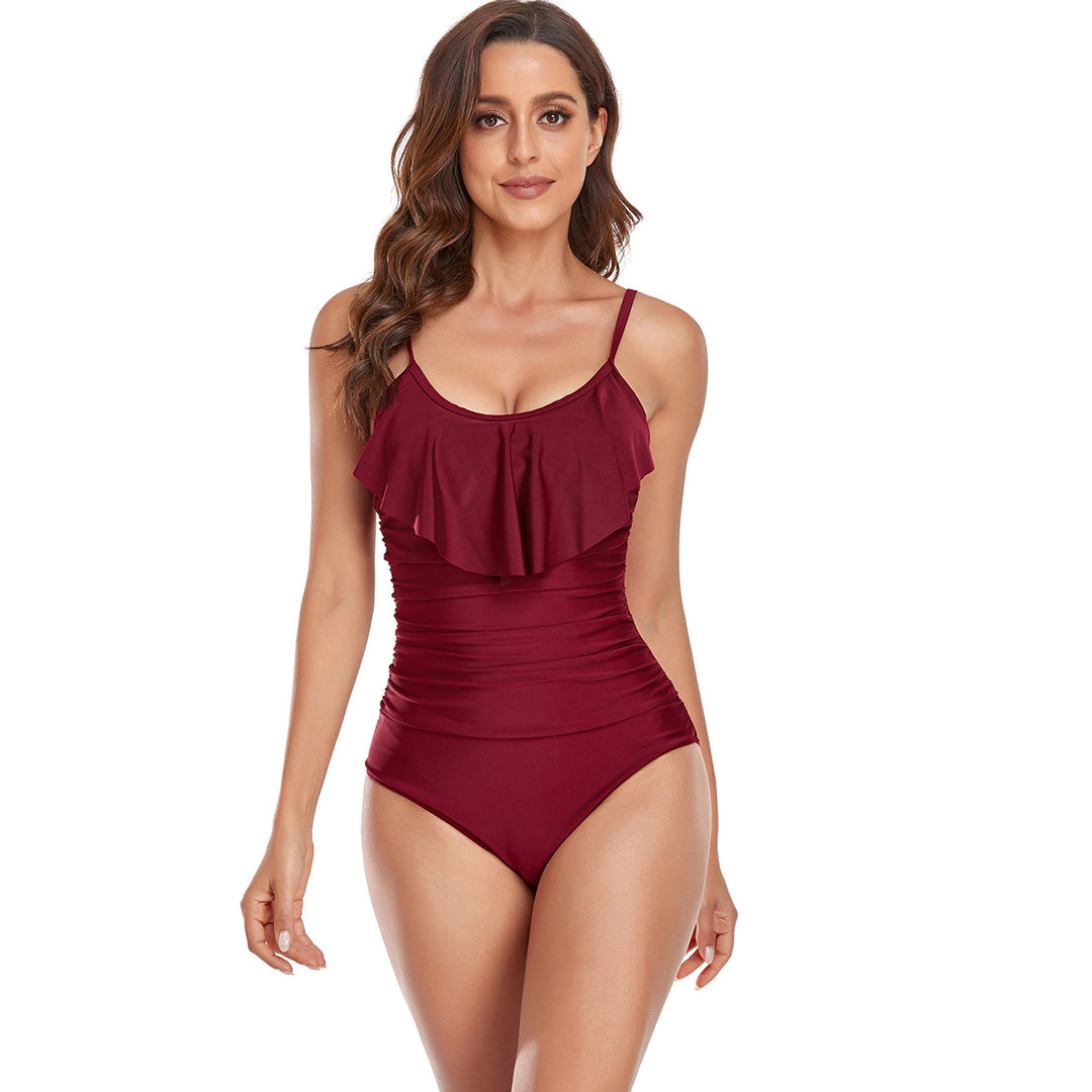 Women's Elegant One-Piece Swimsuit with Ruffles and Figure-Flattering Design StylebySassy