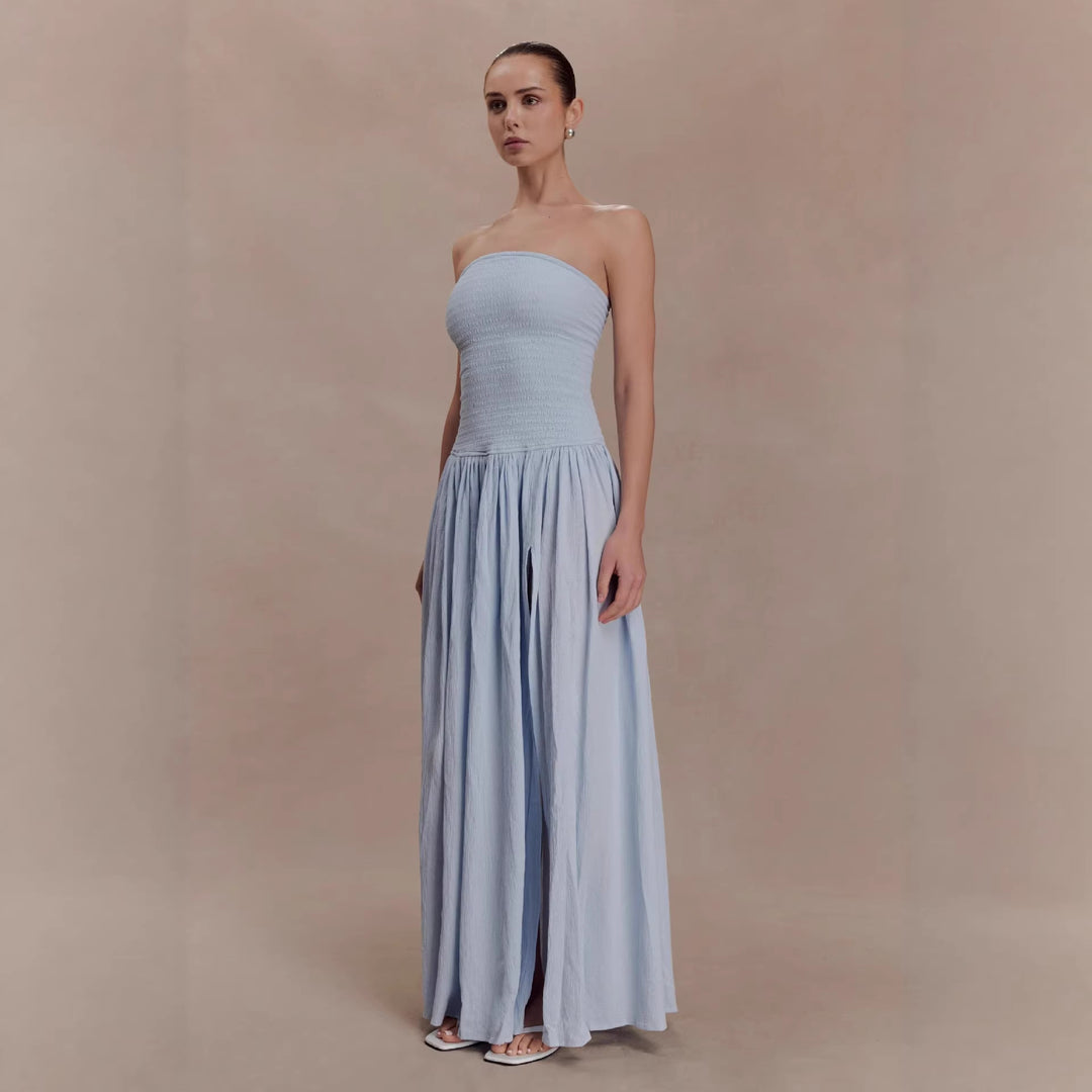 Women’s maxi dress with elastic bodice and flowing skirt StylebySassy