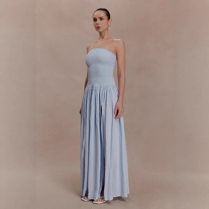 Women’s maxi dress with elastic bodice and flowing skirt StylebySassy