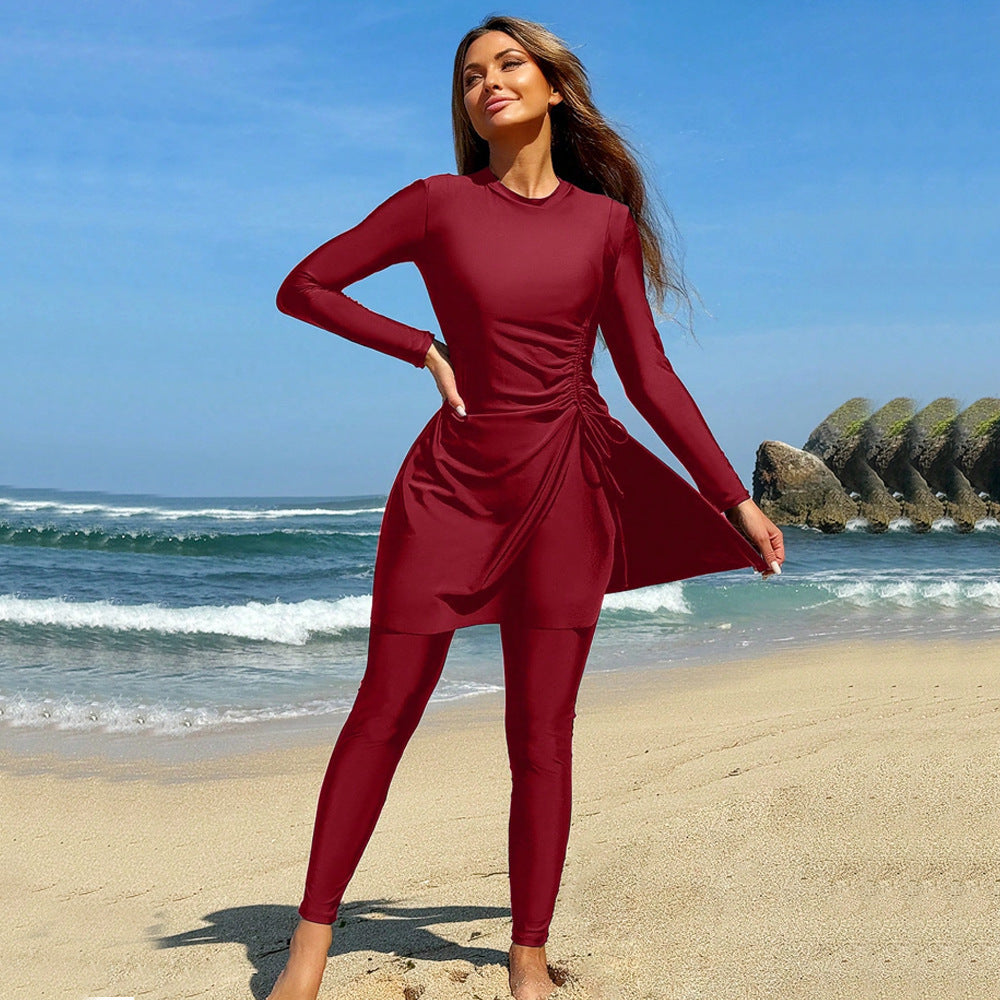 Women’s Sporty Beach Outfit with Fashionable Wrap Design StylebySassy