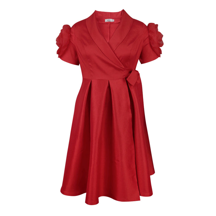 Women's wrap dress with voluminous puff sleeves StylebySassy