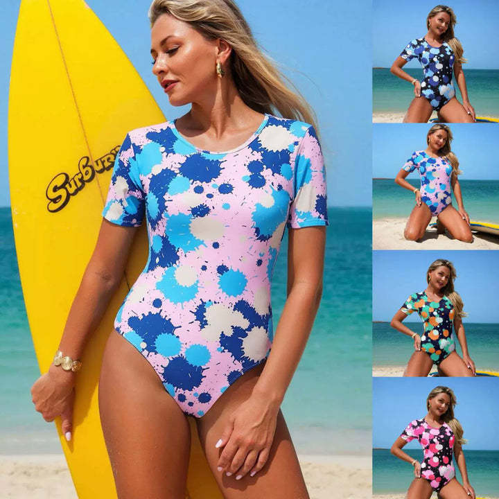 Women’s Sporty One-Piece Swimsuit with Sparkling Gradient StylebySassy