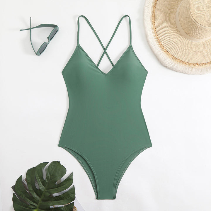 Women High-Quality One-Piece Swimsuit with X-Shaped Straps StylebySassy