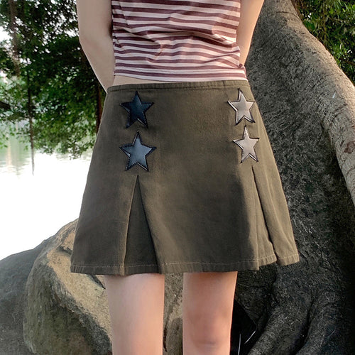 Women’s short skirt with stylish star appliqués StylebySassy