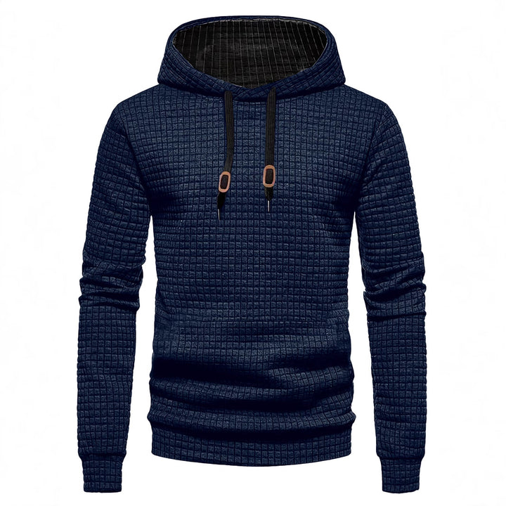 Men's quilted hoodie with rectangular quilting, drawstring and ribbed cuffs StylebySassy