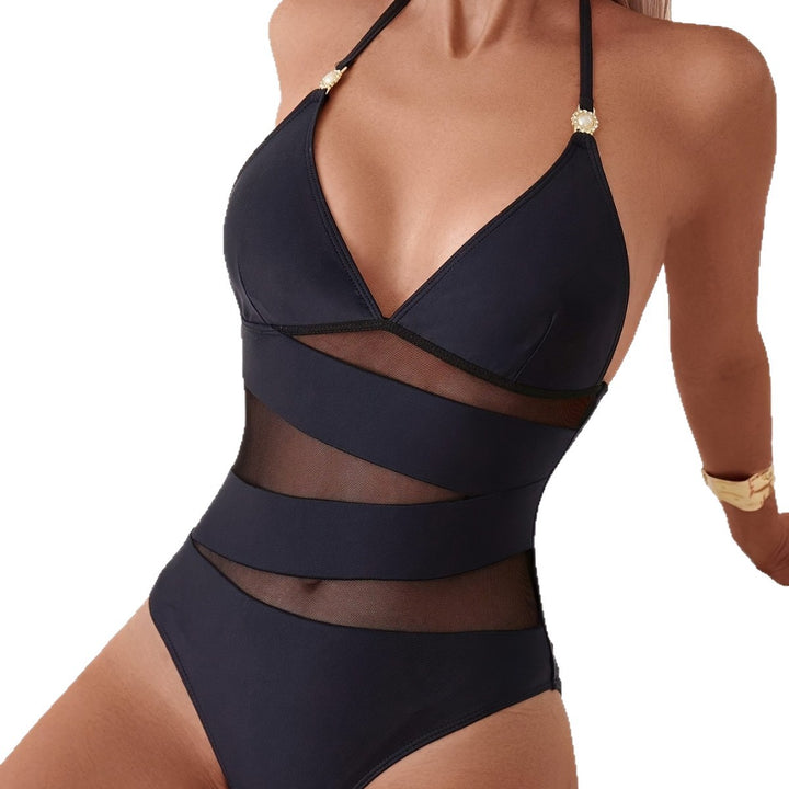 Women One-Piece Swimsuit with Transparent Inserts StylebySassy