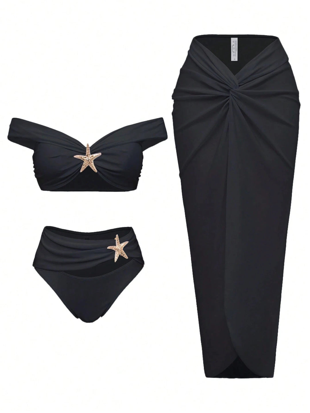 Ladies bikini set with wrap skirt and elegant jewelry details StylebySassy