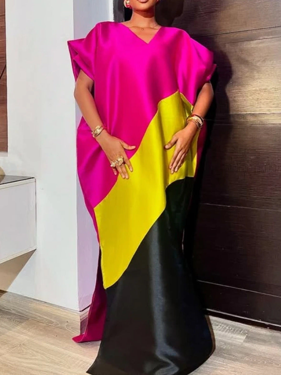 Women asymmetrical kaftan dress with voluminous sleeves StylebySassy