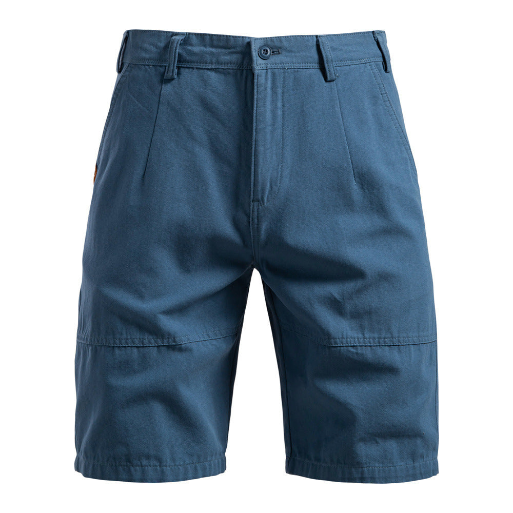 Men's robust cotton twill Bermuda shorts with reinforced knee inserts and relaxed fit StylebySassy