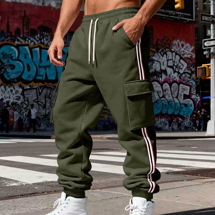 Men's cargo jogging pants with drawstring, side cargo pockets, and elastic cuffs StylebySassy