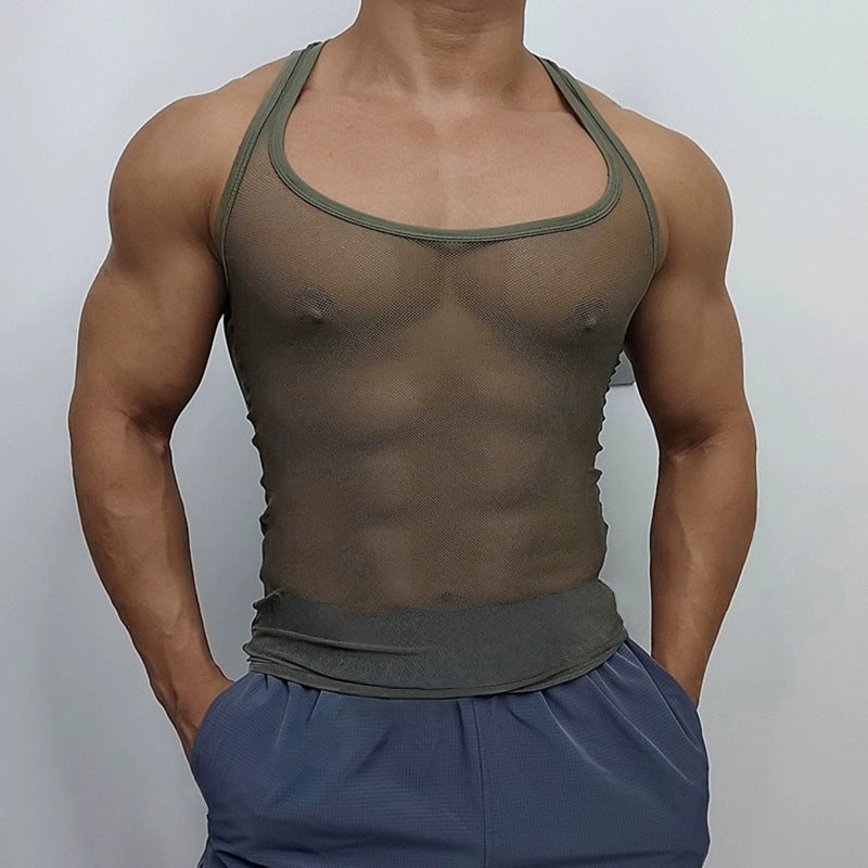 Unisex nan breathable mesh top with sporty back piece and elastic hem StylebySassy