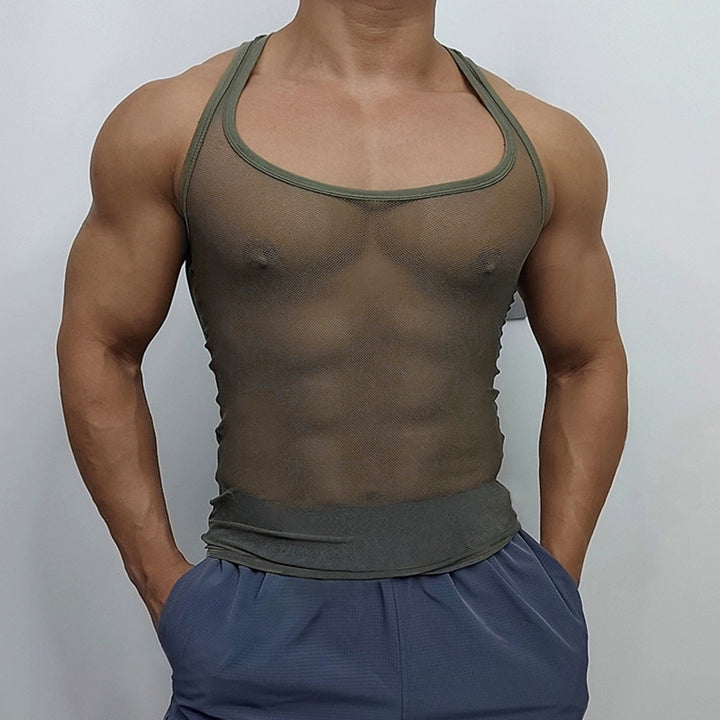Unisex nan breathable mesh top with sporty back piece and elastic hem StylebySassy