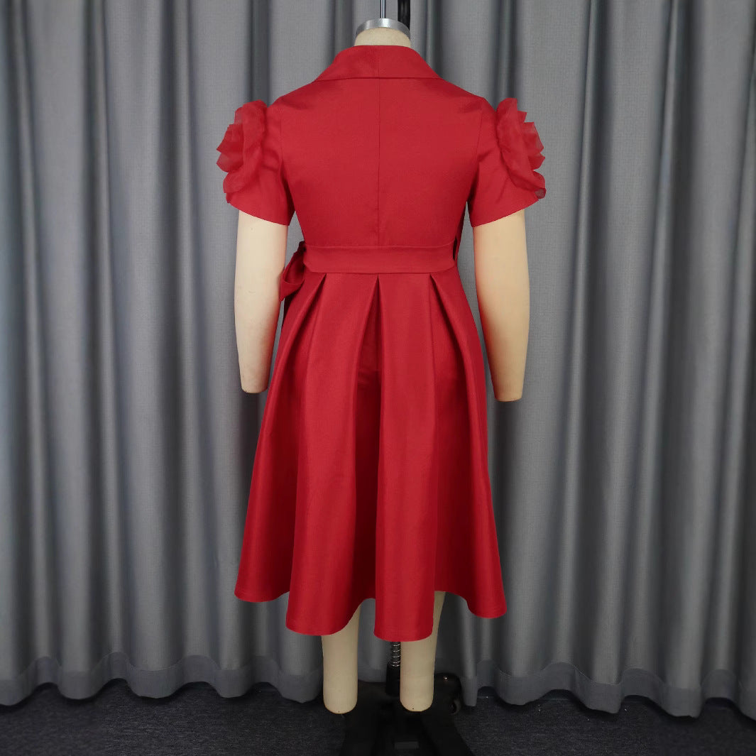 Women's wrap dress with voluminous puff sleeves StylebySassy