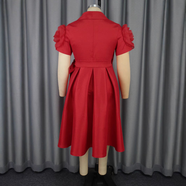 Women's wrap dress with voluminous puff sleeves StylebySassy