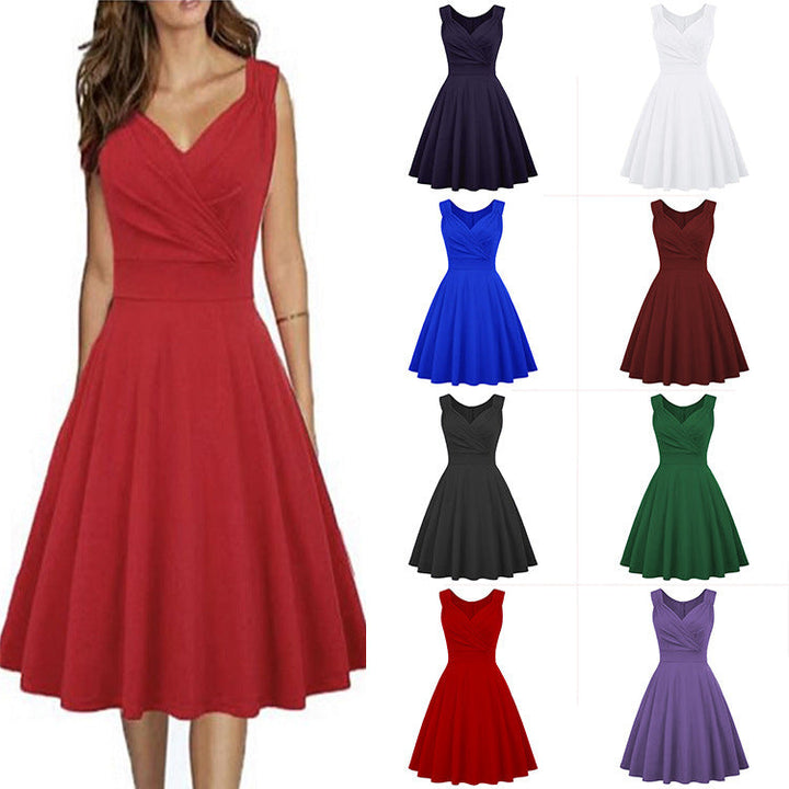Women A-line dress with elegant wrap design and fitted silhouette StylebySassy