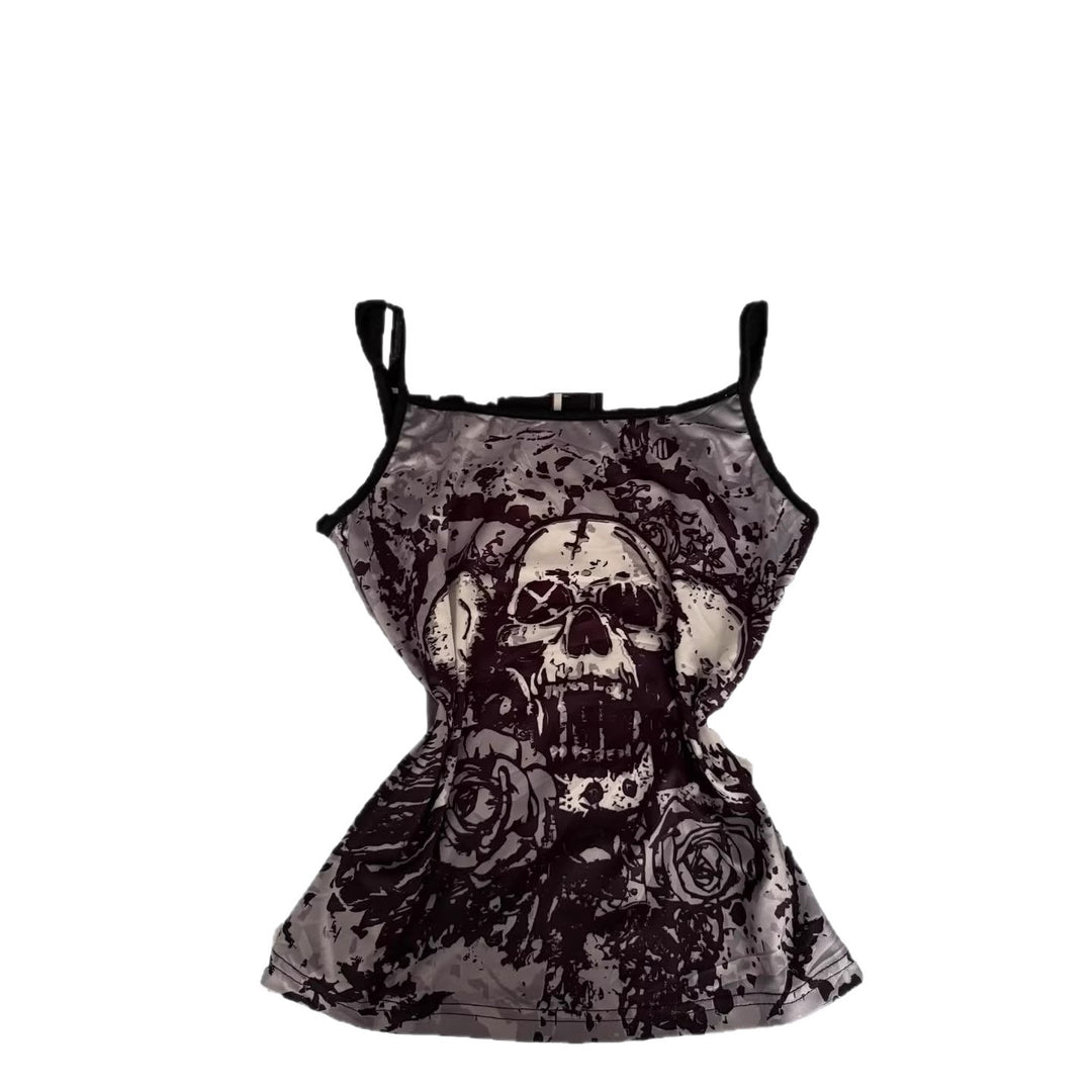 Women's casual tank top with skull design StylebySassy