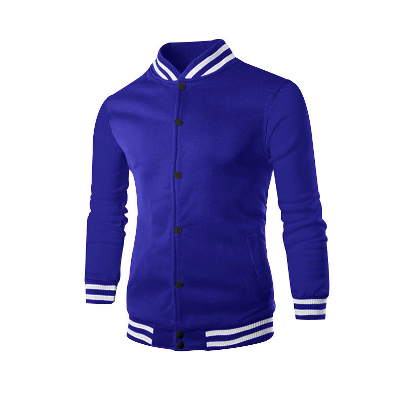 Men's nan college cardigan in retro look with ribbed collar, snap button closure and side pockets StylebySassy